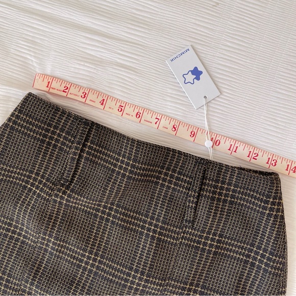 Brand New- Mimchik Wool Mini Skirt in Olive Check 🫒✨ - Picture 12 of 16